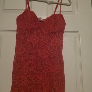 Victoria's Secret Scarlet Lace Chemise